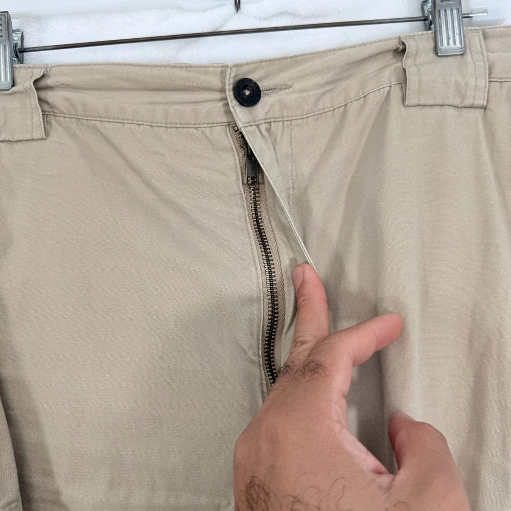 Orvis Cargo Pants Mens 38 (36x28) Beige Adjustable Waist Outdoor Hiking